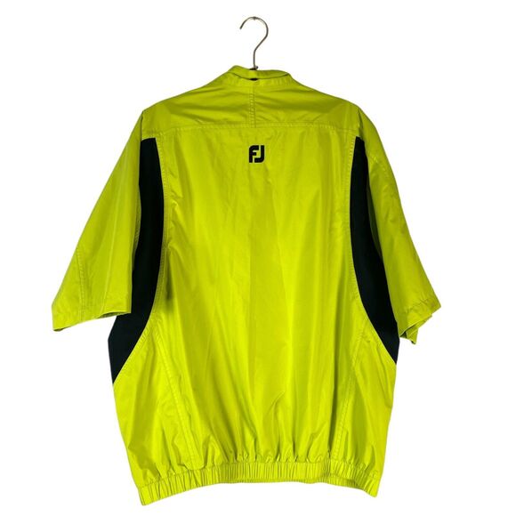 DryJoys FootJoy Golf Rain Shirt Jacket Mens M Yellow Short Sleeve 629 - Picture 6 of 9